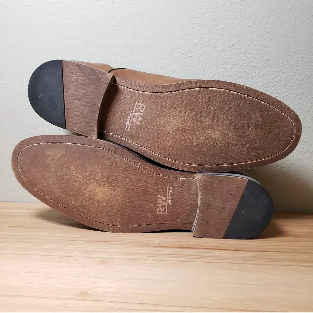 Robert Wayne Men's 12 Seger Leather Loafers Brown Classic Office Casual Everyday